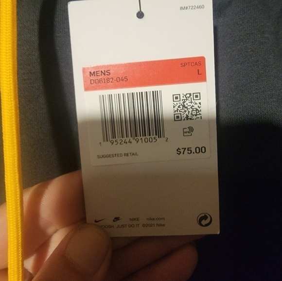 Nike Sportswear Men's Large Fleece Jogger Sweatpants Peace Love Gray DO6182-045 - Picture 7 of 8